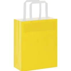Arts & Loisirs-vidaXL Sacs en papier 50 pcs avec poignées 18x8x22 cm Jaune
