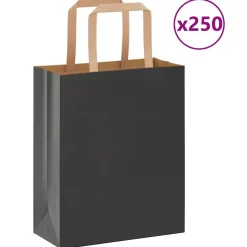 vidaXL Sacs en papier 250 pcs avec poignées 18x8x22 cm