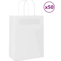 vidaXL Sacs en papier 50 pcs avec poignées 21x11x28 cm