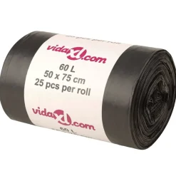 vidaXL Sacs poubelles 250 pcs noir 60 L