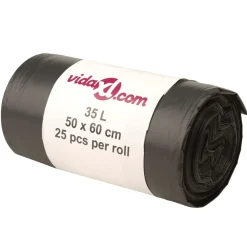 Produits Ménagers-vidaXL Sacs poubelles 250 pcs noir 35 L