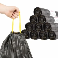 Produits Ménagers-vidaXL Sacs poubelles avec cordons 250 pcs noir 35 L