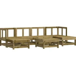 Mobilier De Jardin-vidaXL Salon de jardin 7 pcs avec coussins bois de pin imprégné Marron