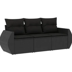 vidaXL Salon de jardin 3 pcs avec coussins résine tressée