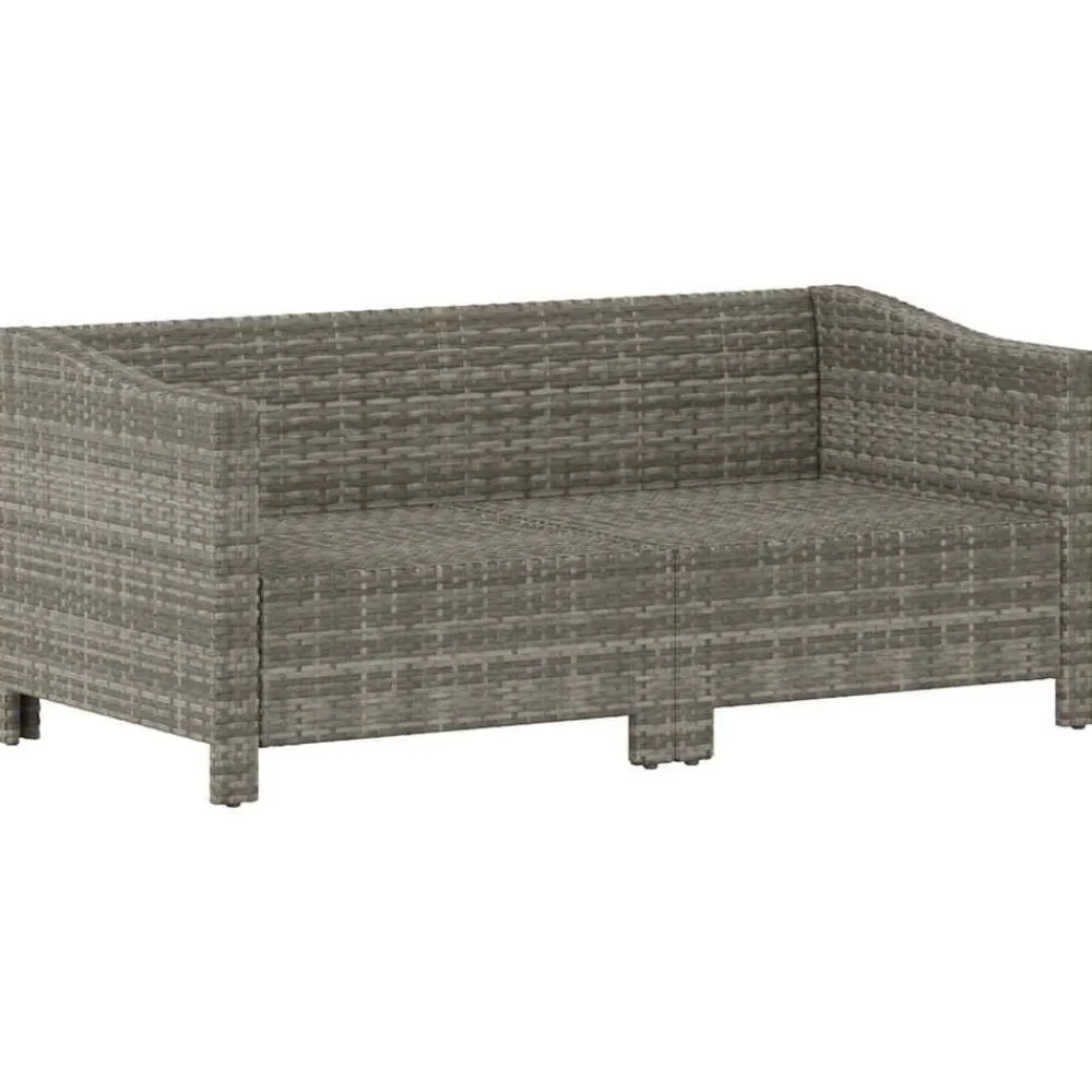 Mobilier De Jardin-vidaXL Salon de jardin 2 pièces avec coussins en polyrotin gris