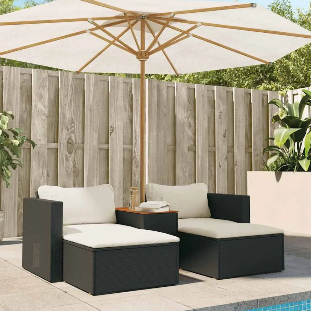 Mobilier De Jardin-vidaXL Salon de jardin 5 pcs avec coussins résine tressée acacia Noir