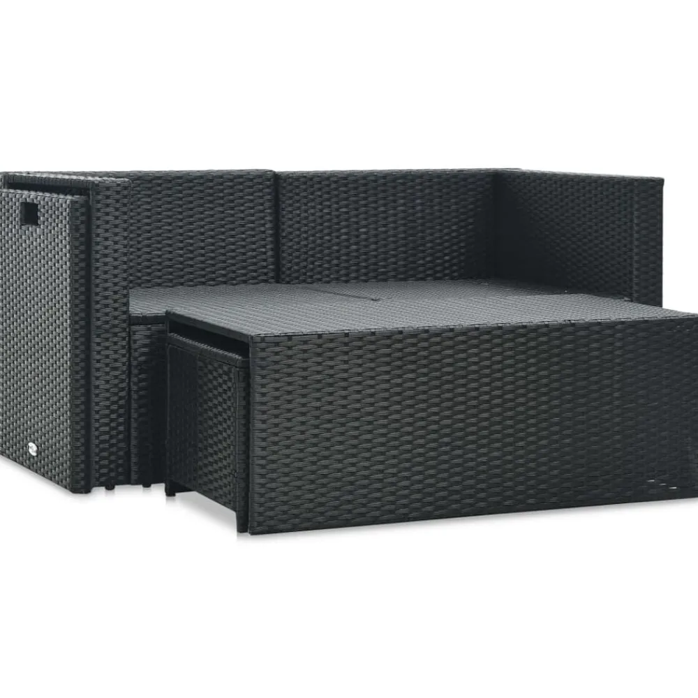Mobilier De Jardin-vidaXL Salon de jardin 6 pcs avec coussins résine tressée Noir