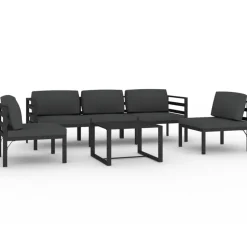 vidaXL Salon de jardin 6 pcs avec coussins Aluminium Anthracite