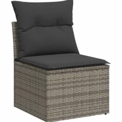 vidaXL Salon de jardin 9 pcs avec coussins résine tressée