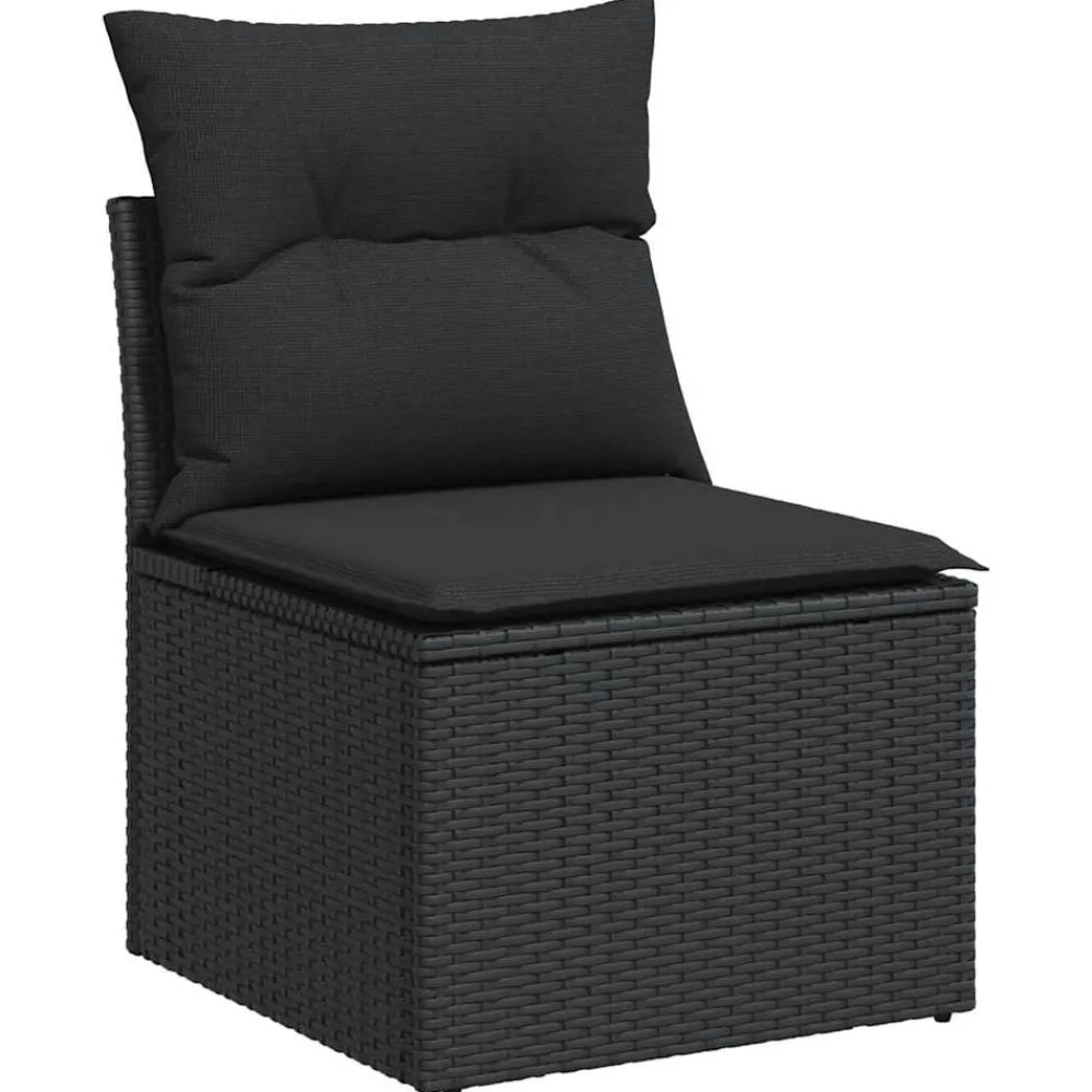vidaXL Salon de jardin 10 pcs avec coussins résine tressée