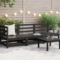 Mobilier De Jardin-vidaXL Salon de jardin 3 pcs bois de pin massif Noir