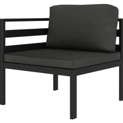 vidaXL Salon de jardin 9 pcs avec coussins Aluminium Anthracite