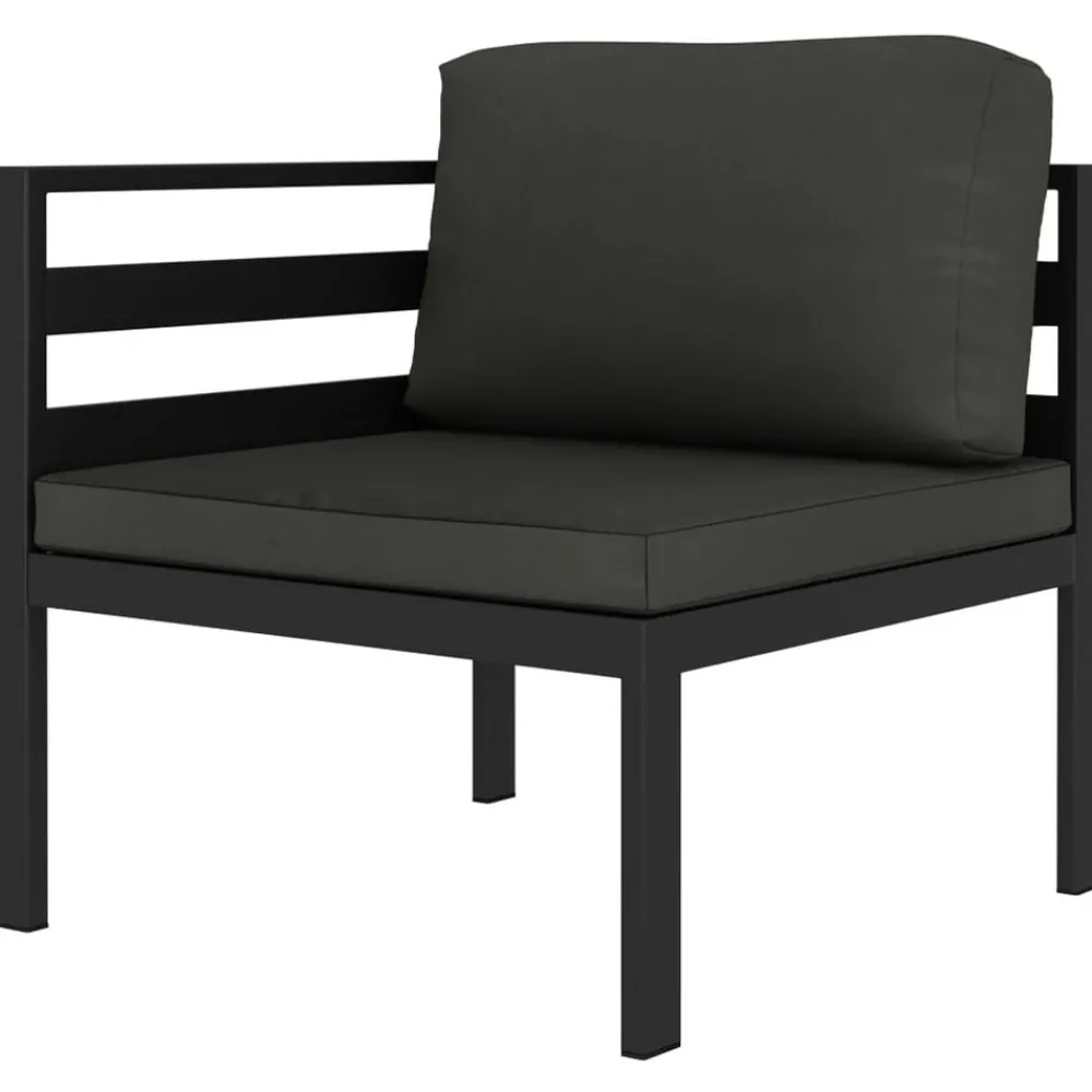 vidaXL Salon de jardin 9 pcs avec coussins Aluminium Anthracite