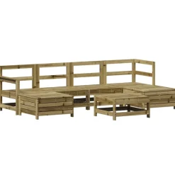 vidaXL Salon de jardin 7 pcs bois de pin imprégné