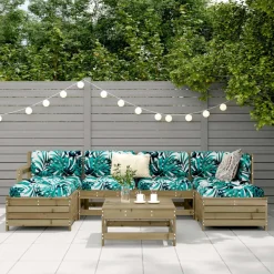 vidaXL Salon de jardin 7 pcs bois de pin imprégné
