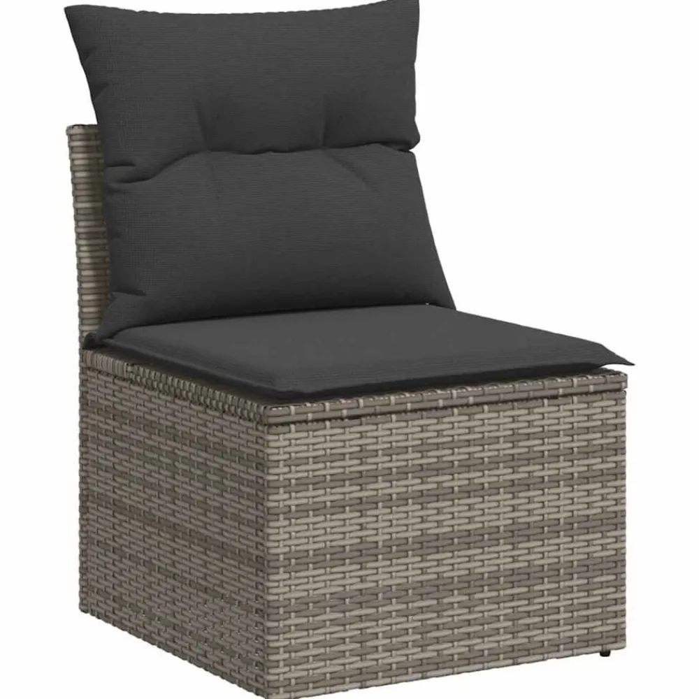 vidaXL Salon de jardin avec coussins 7 pcs résine tressée