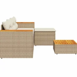 Mobilier De Jardin-vidaXL Salon de jardin avec coussins 3 pcs résine tressée Beige