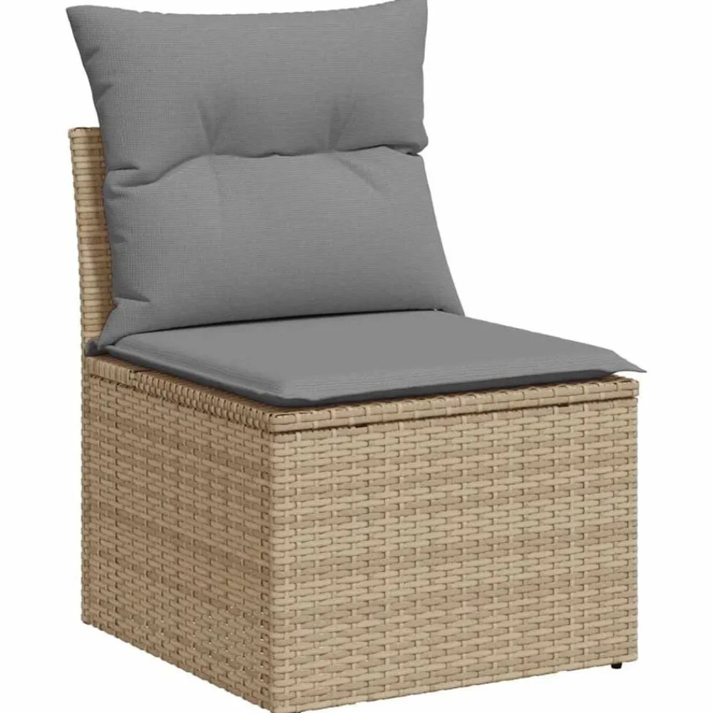 Mobilier De Jardin-vidaXL Salon de jardin avec coussins 8 pcs beige résine tressée beige et gris clair
