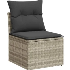 vidaXL Salon de jardin avec coussins 10 pcs résine tressée
