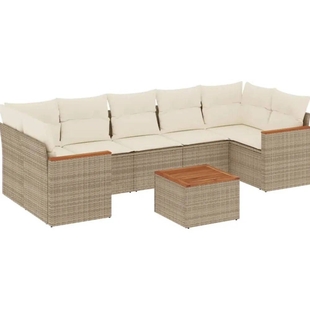 vidaXL Salon de jardin avec coussins 8 pcs résine tressée