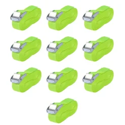 vidaXL Sangle 10 pcs 0,25 tonne 5 m x 25 mm Vert fluorescent