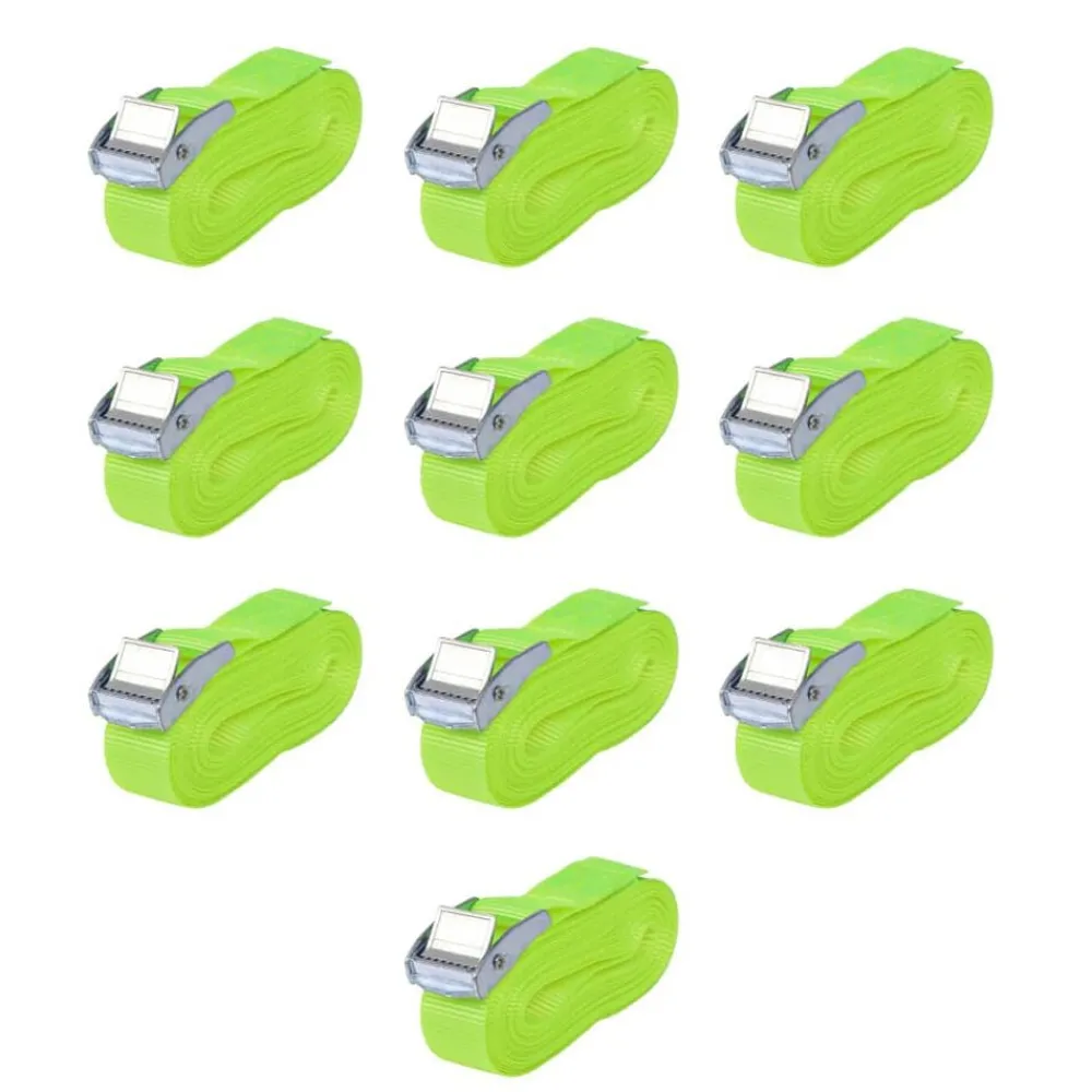 vidaXL Sangle 10 pcs 0,25 tonne 5 m x 25 mm Vert fluorescent