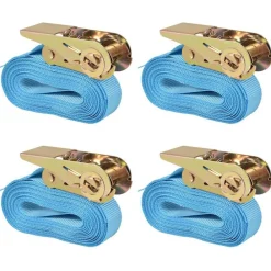 Accessoires De Quincaillerie-vidaXL Sangle d’arrimage 4 pcs 0,8 tonne 6 m x 25 mm Bleu