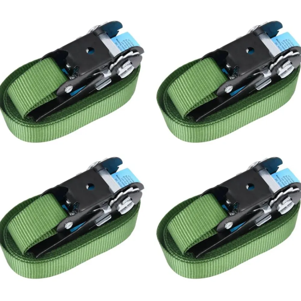 vidaXL Sangles d’arrimage à cliquet 4 pcs 800 daN 6 m Vert
