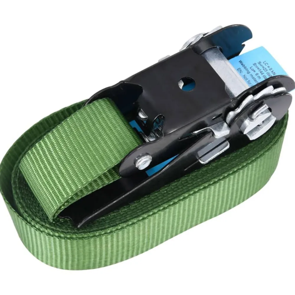 vidaXL Sangles d’arrimage à cliquet 4 pcs 800 daN 6 m Vert