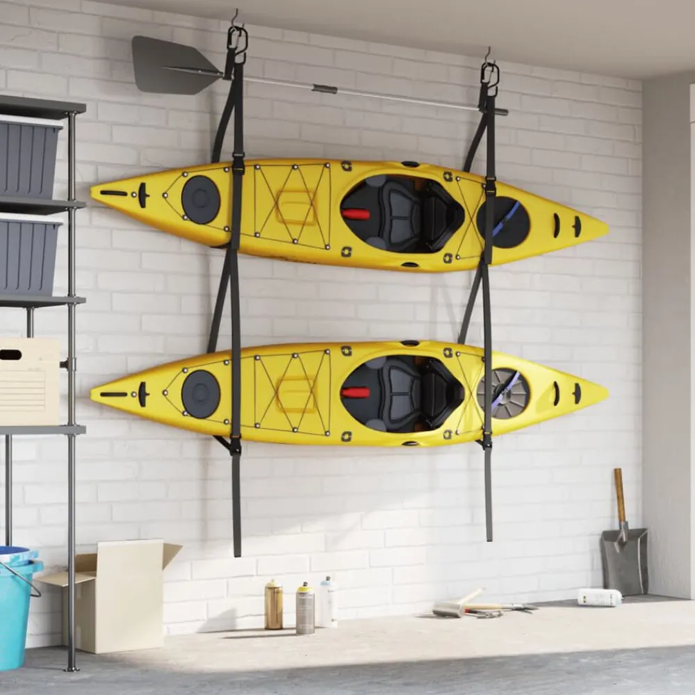 vidaXL Sangles de rangement doubles kayak avec clips de pagaie 50 kg