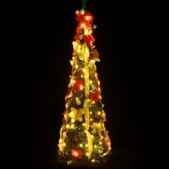 vidaXL Sapin de Noël artificiel escamotable 50 LED vert 120 cm