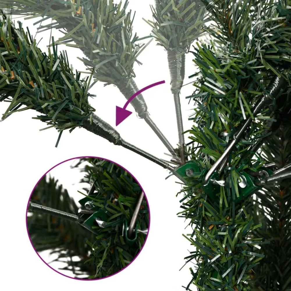 vidaXL Sapin de Noël artificiel à charnières avec support 120 cm