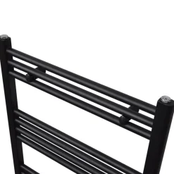 Appareils Électroménagers-vidaXL Sèche-serviettes eau chaude à rails droits 480 x 480 mm Noir