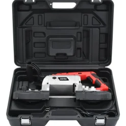 vidaXL Scie à ruban avec base et mallette portable Acier