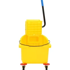 Chariots D'Entretien-vidaXL Seau à serpillière avec essoreuse et roues jaune 36 L PP