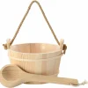 vidaXL Seau de Sauna 2 pcs Marron Bois de pin massif et chanvre