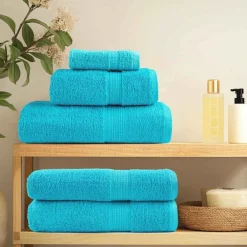 Linge-vidaXL Serviette Invité SOLUND 2 pcs 15 x 21 cm 550 gsm Turquoise