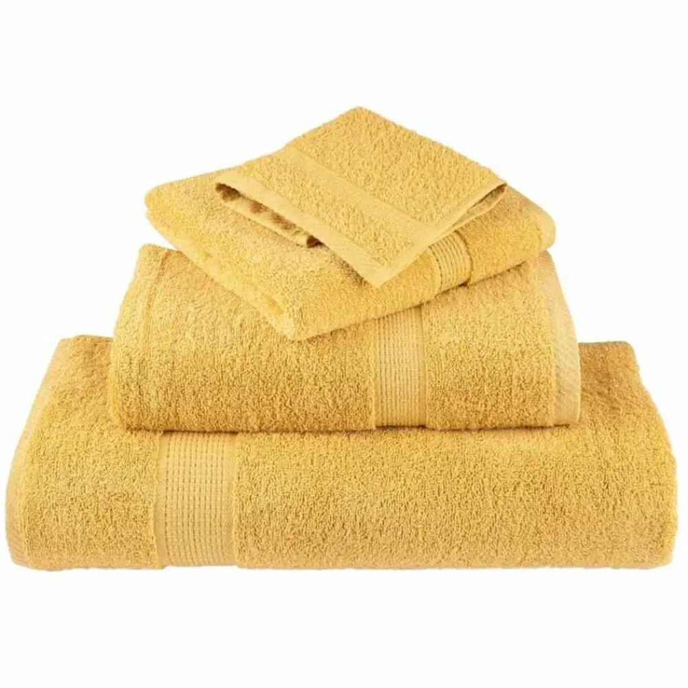 Linge-vidaXL Serviette Invité SOLUND 2 pcs 15 x 21 cm 550 gsm Doré
