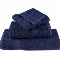 Linge-vidaXL Serviette Invité SOLUND 2 pcs 15 x 21 cm 550 gsm Bleu marine