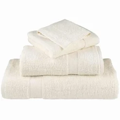 Linge-vidaXL Serviette Invité SOLUND 2 pcs Crème 15 x 21 cm 550 gsm Cr&egrave;me