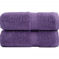 vidaXL Serviettes de toilette Premium SOLUND 2 pièces Violet 30 x 30 cm 600 g/m²