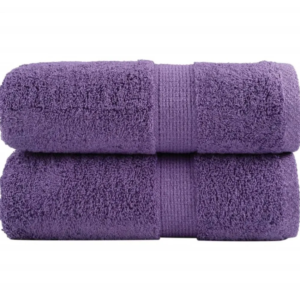 vidaXL Serviettes de toilette Premium SOLUND 2 pièces Violet 30 x 30 cm 600 g/m²