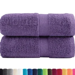 vidaXL Serviettes de toilette Premium SOLUND 2 pièces Violet 30 x 30 cm 600 g/m²