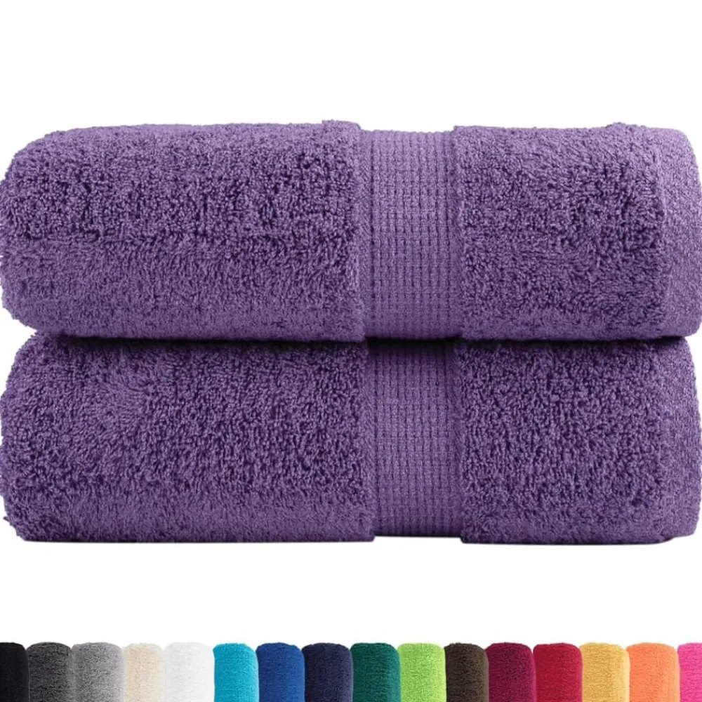 vidaXL Serviettes de toilette Premium SOLUND 2 pièces Violet 30 x 30 cm 600 g/m²