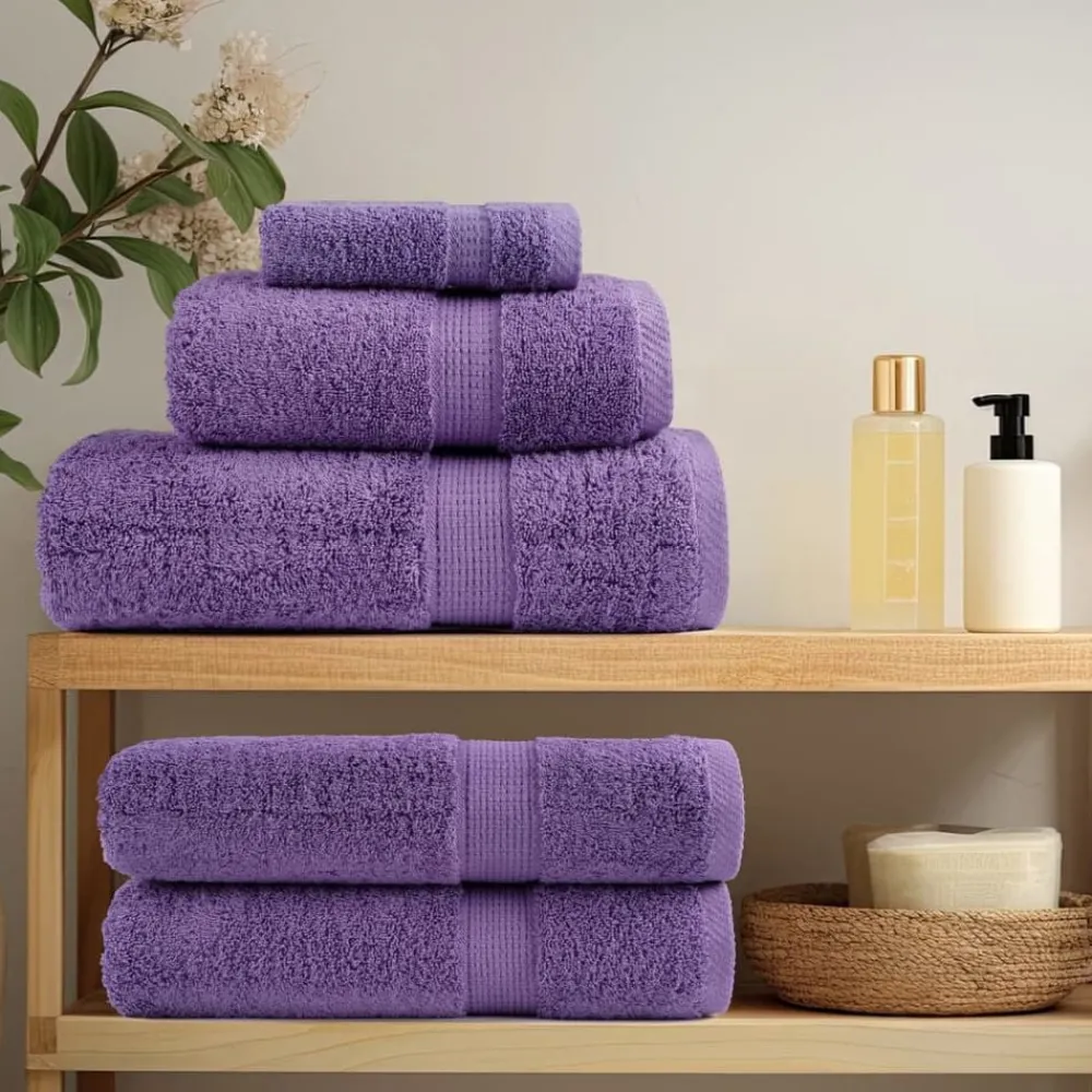 vidaXL Serviettes de toilette Premium SOLUND 2 pièces Violet 30 x 30 cm 600 g/m²