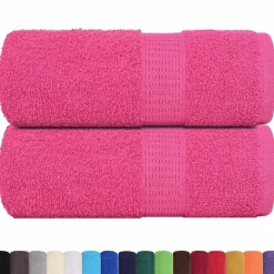Linge-vidaXL Serviettes de toilette FROGN 2 pièces 30x30 cm 360 g/m² Rose