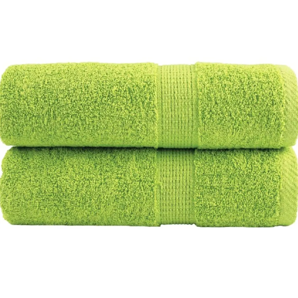 vidaXL Serviettes de toilette Premium SOLUND 2 pièces Vert pomme 30 x 30 cm 600 g/m²