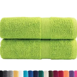 vidaXL Serviettes de toilette Premium SOLUND 2 pièces Vert pomme 30 x 30 cm 600 g/m²