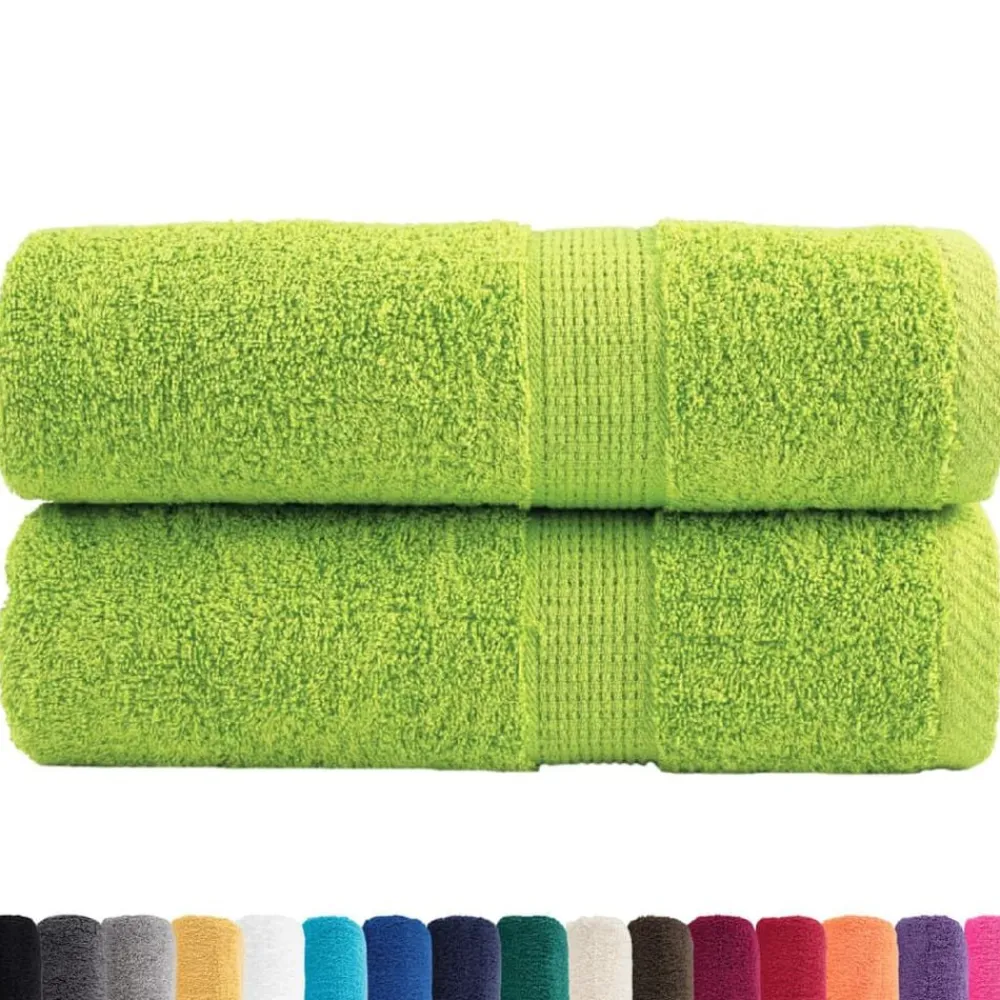 vidaXL Serviettes de toilette Premium SOLUND 2 pièces Vert pomme 30 x 30 cm 600 g/m²