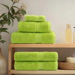 vidaXL Serviettes de toilette Premium SOLUND 2 pièces Vert pomme 30 x 30 cm 600 g/m²